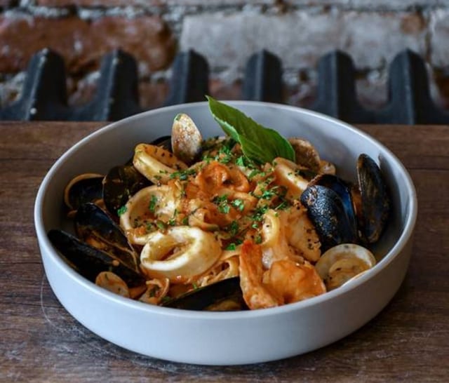 Tagliatelle Alla Pescatora (Seafood Tagliatelle).