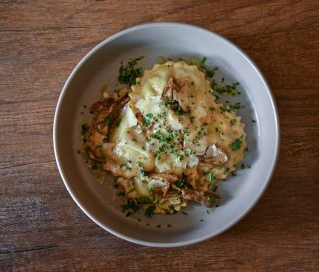Ravioli Funghi (Mushroom Ravioli).