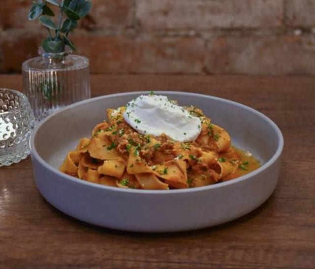 Pappardelle Lamb Ragù (Ribbon Pasta with Pulled Lamb Stew).